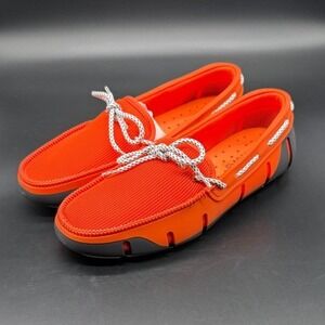 SWIMS Mens Beach Lace Loafer Orange White Charcoal Size 7 Waterproof Shoe